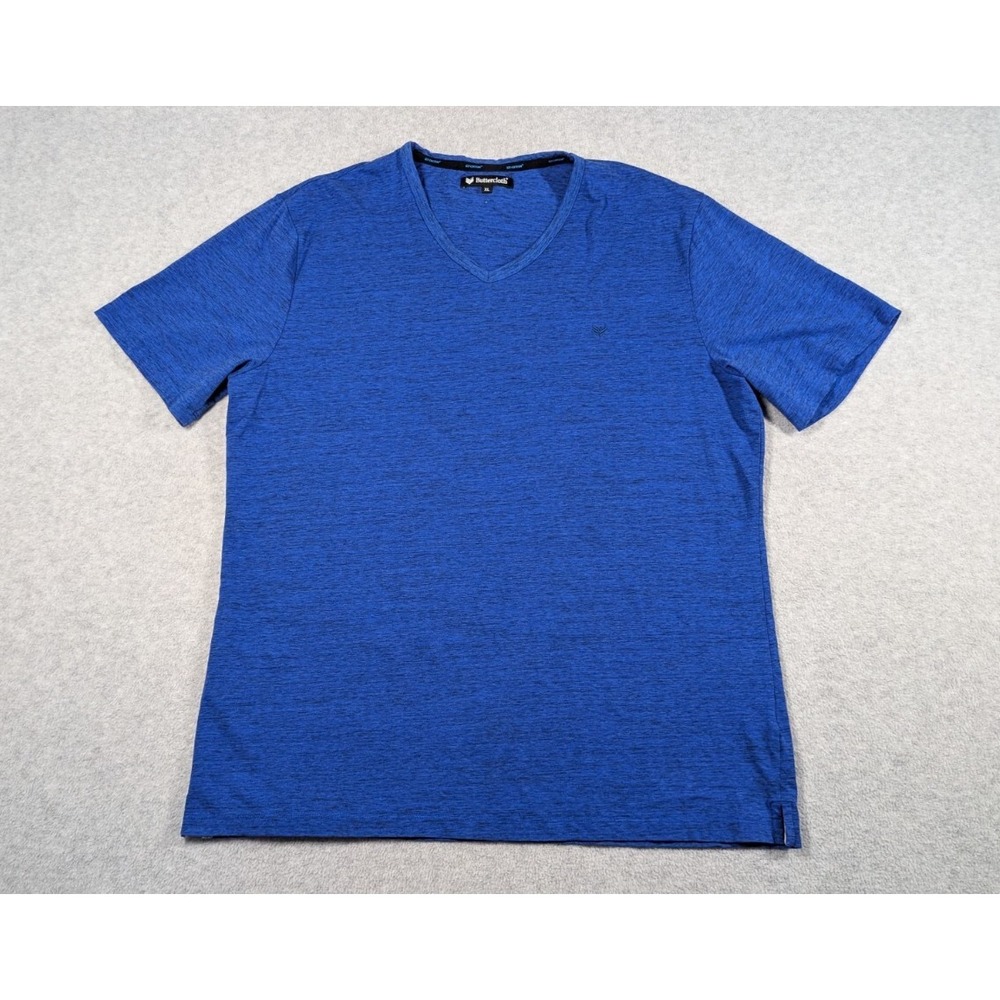 Buttercloth Men Shirt XL Icy Cotton Performance Vneck Short Sleeve Heather